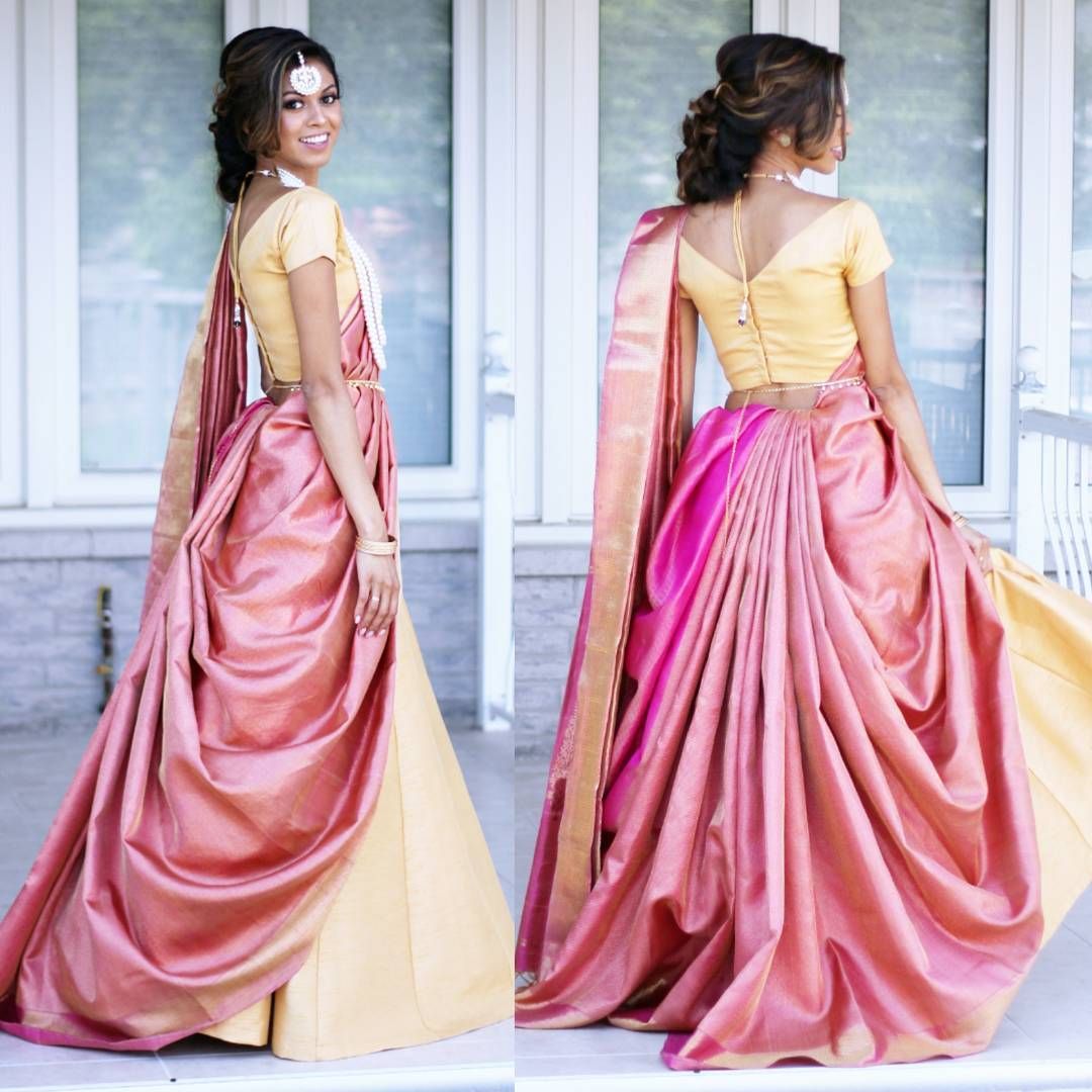 Saree draping like outlet lehenga style